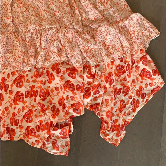 NWT Free People Zuma Drippy Red Ruffle Skirt - Picture 5 of 8